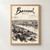 Barnaul city view full-bleed print styled in Front oak frame - corrected opening; frame and props not included