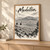Medellín city view full-bleed print styled in Light oak-console; frame and props not included