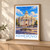 Kemerovo city view bordered print styled in Light oak-console; frame and props not included