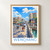 Wenchang city view bordered print styled in Front oak frame - corrected opening; frame and props not included