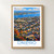 Dnipro city view bordered print styled in Front oak frame - corrected opening; frame and props not included