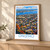 Dnipro city view bordered print styled in Light oak-console; frame and props not included