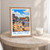 Blantyre city view bordered print styled in Oak frame / bedside table; frame and props not included