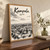 Kampala city view full-bleed print styled in Original angled oak-console; frame and props not included