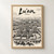 Lu’an city view full-bleed print styled in Front oak frame - corrected opening; frame and props not included