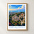Port-au-Prince city view bordered print styled in Front oak frame - corrected opening; frame and props not included