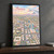 Phoenix city view full-bleed print styled in Black frame / charcoal wall; frame and props not included