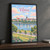 Vilnius city view full-bleed print styled in Black frame / charcoal wall; frame and props not included