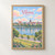 Vilnius city view full-bleed print styled in Front oak frame - corrected opening; frame and props not included