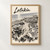 Latakia city view full-bleed print styled in Front oak frame - corrected opening; frame and props not included