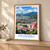 Huaibei city view bordered print styled in Light oak-console; frame and props not included