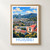 Huaibei city view bordered print styled in Front oak frame - corrected opening; frame and props not included