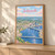 Jacksonville city view full-bleed print styled in Light oak-console; frame and props not included