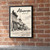 Albuquerque city view full-bleed print styled in Black frame / exposed brick; frame and props not included