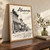 Albuquerque city view full-bleed print styled in Original angled oak-console; frame and props not included
