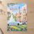 Valencia city view full-bleed print styled in Unframed sheet - corrected A-series; frame and props not included