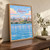 Adana city view full-bleed print styled in Original angled oak-console; frame and props not included