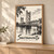 Sacramento city view full-bleed print styled in Light oak-console; frame and props not included