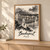 Budapest city view full-bleed print styled in Light oak-console; frame and props not included