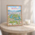 Hiroshima city view full-bleed print styled in Oak frame / bedside table; frame and props not included