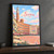 Siena Piazza del Campo from the square full-bleed print styled in Black frame / charcoal wall; frame and props not included