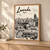 Luanda city view full-bleed print styled in Light oak-console; frame and props not included