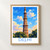 Delhi city view bordered print styled in Front oak frame - corrected opening; frame and props not included