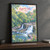 Aysgarth Falls middle falls full-bleed print styled in Black frame / charcoal wall; frame and props not included