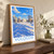 Vologda city view bordered print styled in Original angled oak-console; frame and props not included