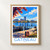 Gatineau city view bordered print styled in Front oak frame - corrected opening; frame and props not included