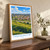 Itaquaquecetuba city view bordered print styled in Original angled oak-console; frame and props not included