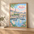 Nantes city view full-bleed print styled in Light oak-console; frame and props not included