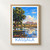 Kassala city view bordered print styled in Front oak frame - corrected opening; frame and props not included