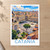 Catania city view bordered print styled in Unframed sheet - corrected A-series; frame and props not included