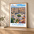 Catania city view bordered print styled in Light oak-console; frame and props not included