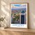 Grozny city view bordered print styled in Light oak-console; frame and props not included
