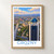 Grozny city view bordered print styled in Front oak frame - corrected opening; frame and props not included