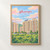 Ulhasnagar city view full-bleed print styled in Front oak frame - corrected opening; frame and props not included