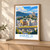 Himeji city view bordered print styled in Light oak-console; frame and props not included