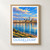 Düsseldorf city view bordered print styled in Front oak frame - corrected opening; frame and props not included