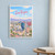 Las Vegas city view full-bleed print styled in White frame / blue sitting room; frame and props not included