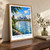 Frankfurt am Main city view bordered print styled in Original angled oak-console; frame and props not included