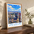 Las Vegas city view bordered print styled in Original angled oak-console; frame and props not included