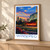 Winnipeg city view bordered print styled in Light oak-console; frame and props not included