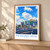 Petaling Jaya city view bordered print styled in Light oak-console; frame and props not included