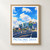 Petaling Jaya city view bordered print styled in Front oak frame - corrected opening; frame and props not included