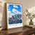 Petaling Jaya city view bordered print styled in Original angled oak-console; frame and props not included