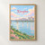 Xiangtan city view full-bleed print styled in Front oak frame - corrected opening; frame and props not included