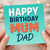 Funny Birthday Card for Dad - Happy Birthday Mum (Crossed Out) Dad - Teal Typographic Design