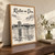 Rostov-on-Don city view full-bleed print styled in Original angled oak-console; frame and props not included